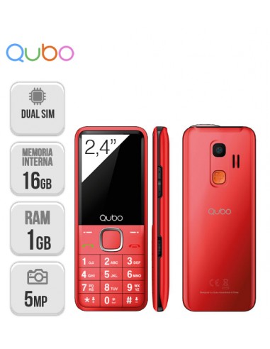 Qubo : Xeus Senior Phone 2,4" TFT DS Rojo