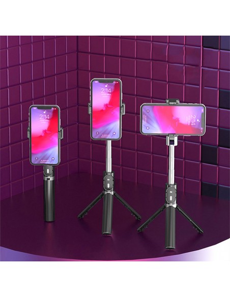 Trípode bluetooth para selfies giratorio (1m altura) - blanco