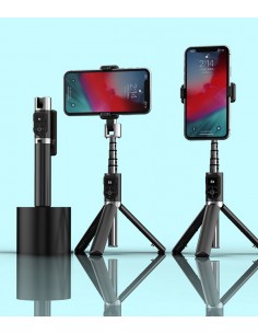 Trípode bluetooth para selfies giratorio (aluminio) - negro 2