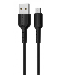 Borofone : Cable de datos BX16 (microUSB) - negro (blíster)