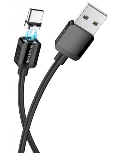 Borofone : Cable de datos magnético BX57 (USB-A / USB-C) - negro (blíster)