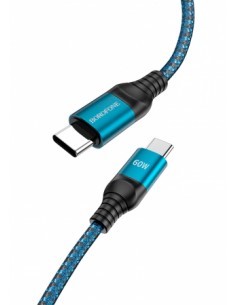 Borofone : Cable de datos trenzado BX56 (USB-C / USB-C) 60W 1,5m - negro (blíster)