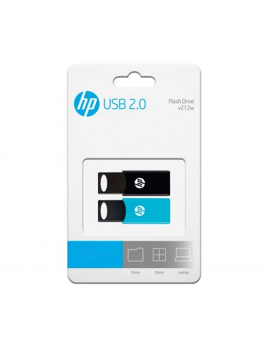 HP : v212w unidad flash USB 64 GB USB tipo A 2.0 Negro, Azul
