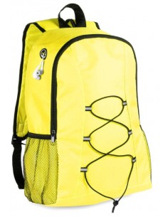 Mochila poliéster con rejilla (auriculares incluidos) - amarilla