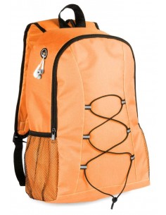 Mochila poliéster con rejilla (auriculares incluidos) - naranja