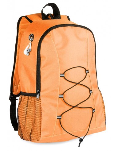 Mochila poliéster con rejilla (auriculares incluidos) - naranja