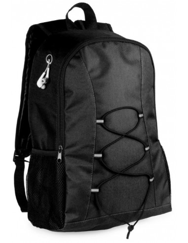 Mochila poliéster con rejilla (auriculares incluidos) - negra