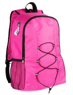 Mochila poliéster con rejilla (auriculares incluidos) - rosa