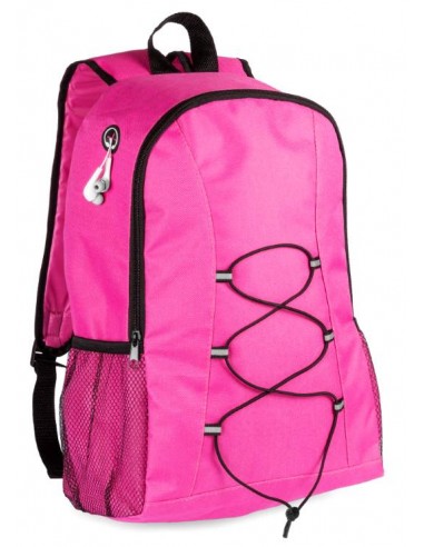 Mochila poliéster con rejilla (auriculares incluidos) - rosa