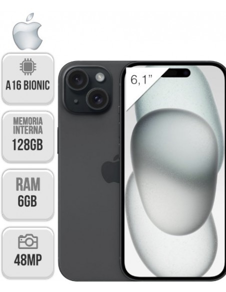Apple : iPhone 15 128GB - negro