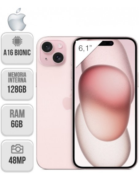 Apple : iPhone 15 128GB - rosa