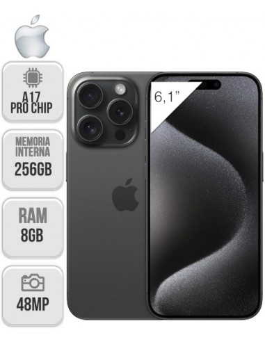 Apple : iPhone 15 Pro 256GB - negro