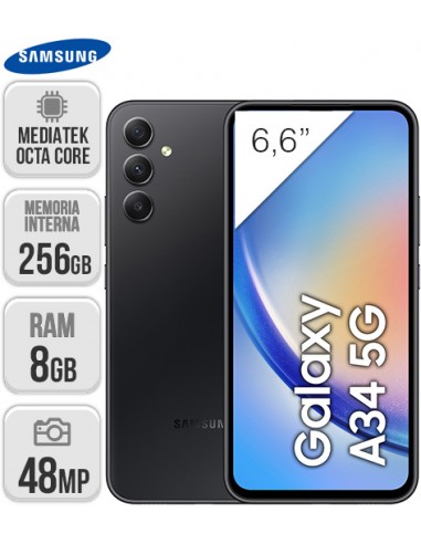 Samsung : A346 Galaxy A34 5G 8/256GB - grafito