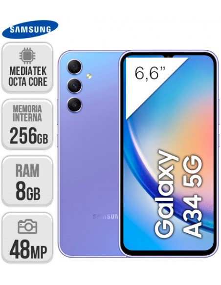 Samsung : A346 Galaxy A34 5G 8/256GB - morado