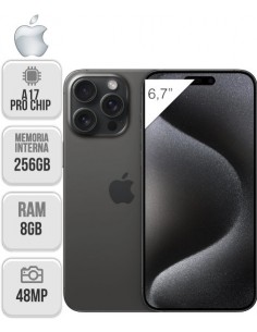 Apple : iPhone 15 Pro Max 256GB - negro