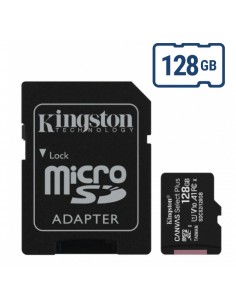 Kingston : microSD 128GB Clase 10 (100 MB/s) con adaptador (blíster)