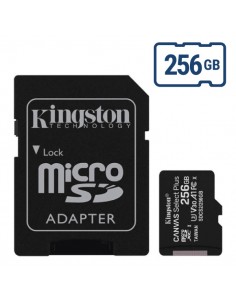 Kingston : microSD 256GB Clase 10 (100 MB/s) con adaptador (blíster)