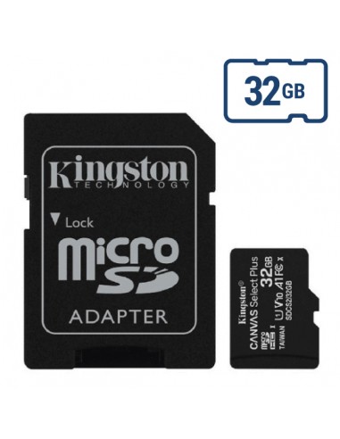 Kingston : microSD 32GB Clase 10 (100 MB/s) con adaptador (blíster)