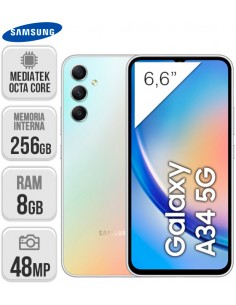 Samsung : A346 Galaxy A34 5G 8/256GB - plata