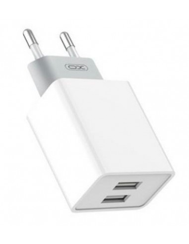 XO : Cargador de red L65 (2 x USB-A 2.4A) - blanco (blíster)