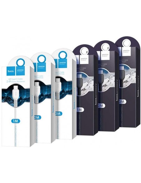 Hoco : Cable de datos (USB-A / USB-C 3m) - blanco (blíster)