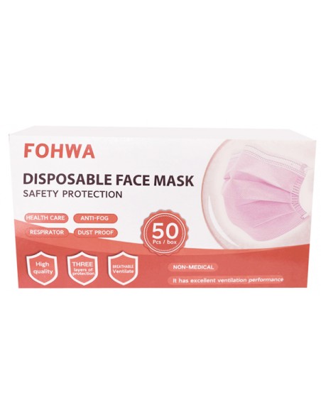 Mascarilla higiénica no reutilizable - rosa