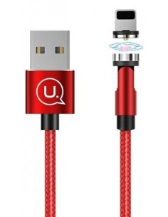 Usams : Cable de datos giratorio magnético (Lightning) - rojo (blíster) 2