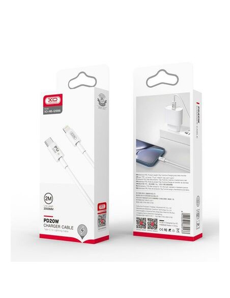 XO : Cable de datos NB-Q189B (USB-C / Lightning) 20W - blanco (blíster)