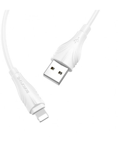 Borofone : Cable de datos BX18 (USB-A / Lightning) 2m - blanco (blíster)