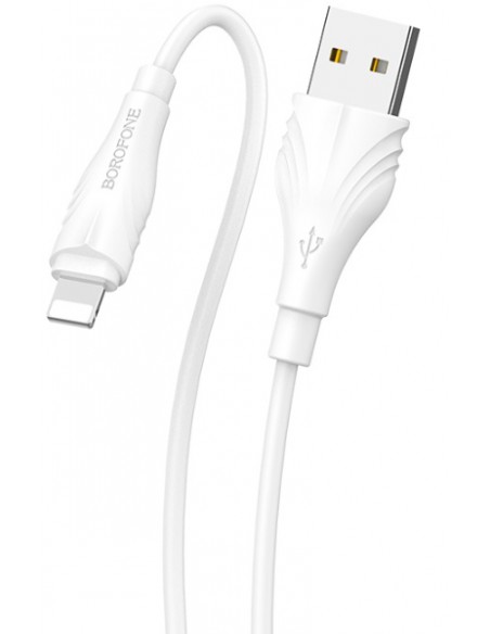 Borofone : Cable de datos BX18 (USB-A / Lightning) 2m - blanco (blíster)