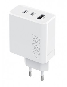 Cargador de red 45W (2 x USB-C + 1 x USB-A) - blanco