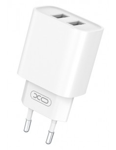 XO : Cargador de red CE02C (2 x USB-A 2.1A) - blanco (blíster)
