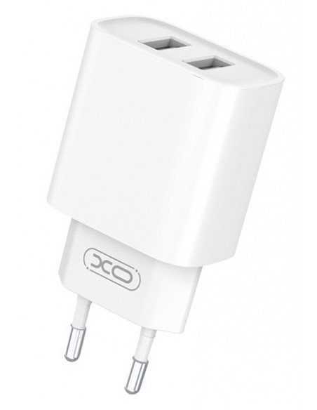 XO : Cargador de red CE02C (2 x USB-A 2.1A) - blanco (blíster)