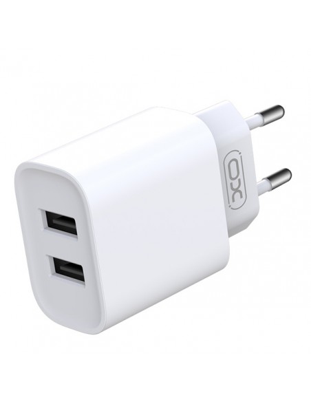 XO : Cargador de red CE02C (2 x USB-A 2.1A) - blanco (blíster)