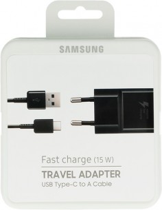 Samsung : Cargador de red EP-TA20EBE QuickCharge 2.0 (USB-C 2A negro) (blíster)