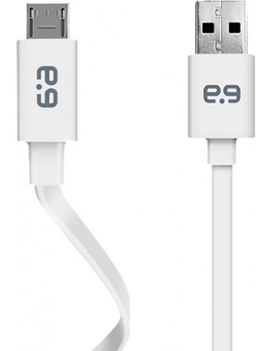 PureGear : Cable de datos Flat microUSB - blanco (blíster)
