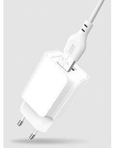 XO : Cargador de red L35 (2 x USB-A 2.1A) - blanco (blíster) 2