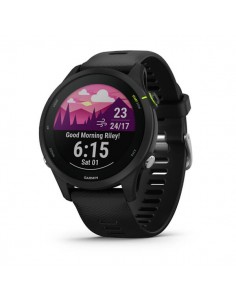 Garmin : Forerunner 255 Music 3,3 cm (1.3") MIP 46 mm Digital 260 x 260 Pixeles Pantalla táctil Negro Wifi GPS (satélite)