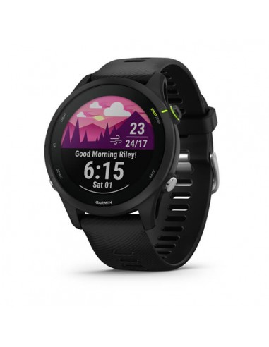 Garmin : Forerunner 255 Music 3,3 cm (1.3") MIP 46 mm Digital 260 x 260 Pixeles Pantalla táctil Negro Wifi GPS (satélite)
