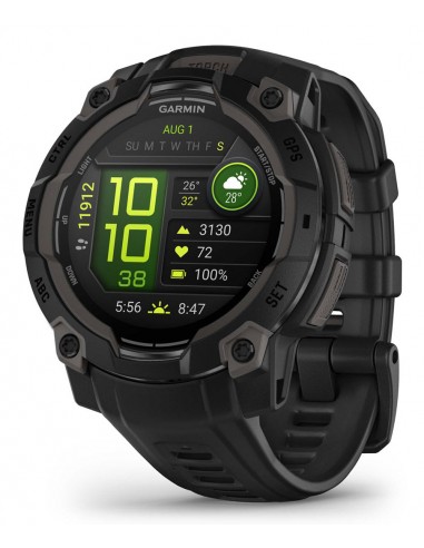 Garmin : Instinct 3 AMOLED 3,05 cm (1.2") 45 mm Digital 390 x 390 Pixeles Pantalla táctil Negro GPS (satélite)