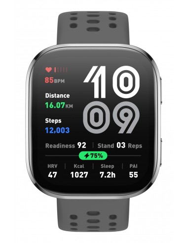 Amazfit : Bip 6 Charcoal 5 cm (1.97") AMOLED Digital 390 x 450 Pixeles Pantalla táctil Plata GPS (satélite)