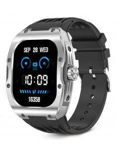Ksix : Smartwatch Hero, Pantalla AMOLED 1,95", Aut. 7 días, Modos deporte y salud, Asistentes de voz, IP68, Negro