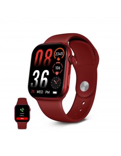 Ksix : Smartwatch Urban 5, Pantalla AMOLED 1,96", Aut. 5 días, Modo deporte y salud, Manos libres, Rojo