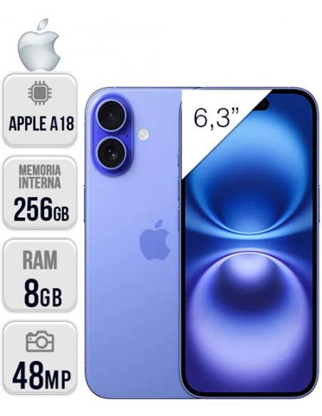 Apple : iPhone 16 128GB - azul ultramar