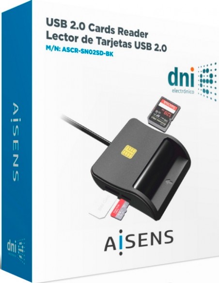Aisens : Lector DNIe / SIM / microSD / SD (blíster)