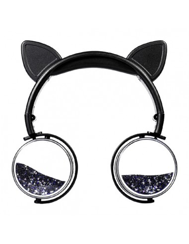 Auriculares Orejitas con brillo - negro