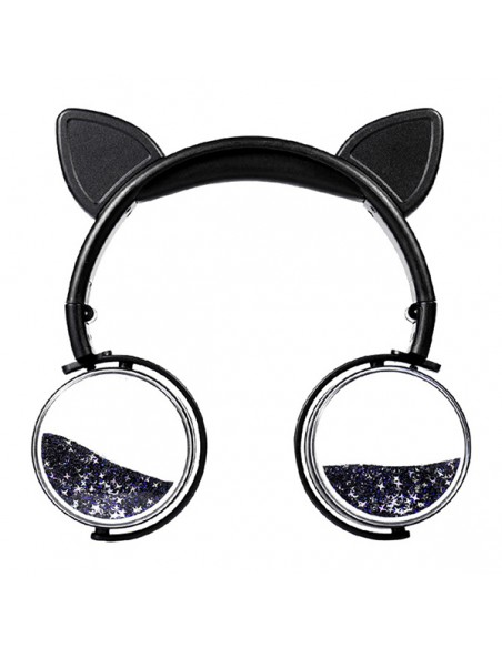 Auriculares Orejitas con brillo - negro
