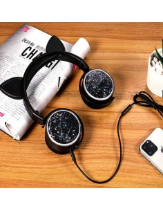 Auriculares Orejitas con brillo - negro 2