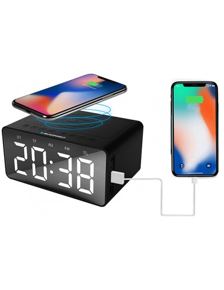 Blaupunkt : Radio Despertador Bluetooth con carga inalámbrica - negro (blíster)