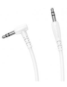 Borofone : Adaptador audio BL10 jack 3.5mm (macho - macho) 2 metros - blanco (blíster)